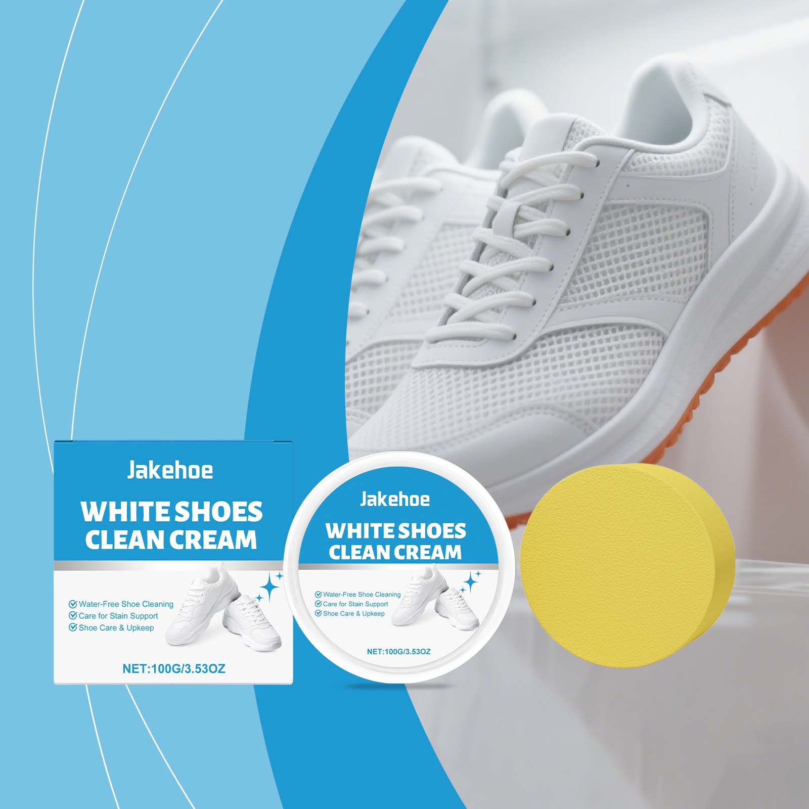 Sneaker Care Whitener - Krem do czyszczenia białych butów, odplamiacz